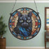 Cat Black Stained Glass Effect Suncatcher